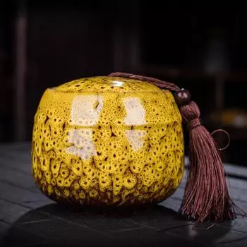 Керамическая банка для чая, небольшого размера, переносная, герметичная банка для обжига в печи, емкость для хранения чая в домашних условиях, банка для порошковых лекарств, банка для чая, банка для кофе