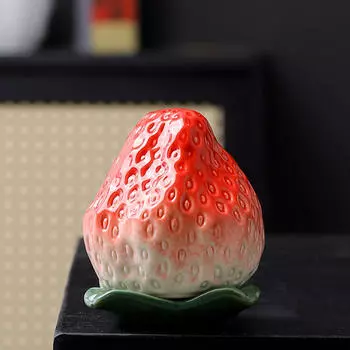 Керамическая банка для чая с клубникой, декоративная емкость, банка для украшения