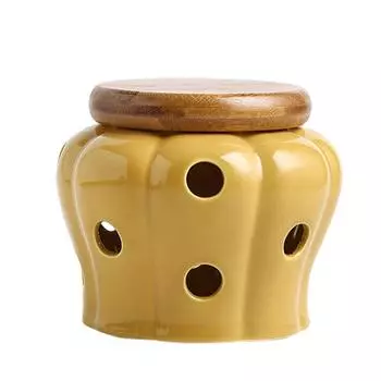 Керамическая банка для хранения чеснока, легко моется, кухонный органайзер для широкого применения, большая емкость белый