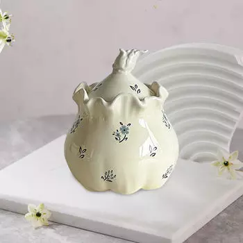 Керамическая банка для хранения продуктов, многоцелевая, с цветочным узором, компактная банка для кофе с крышкой для сахара 1250ml