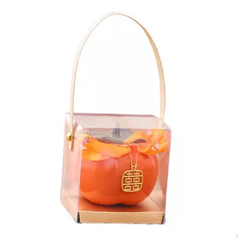 Керамическая банка для конфет, коробка, украшения, декоративный чайник, банка для чая, горшок для хранения Orange L 9cmx7.5cm