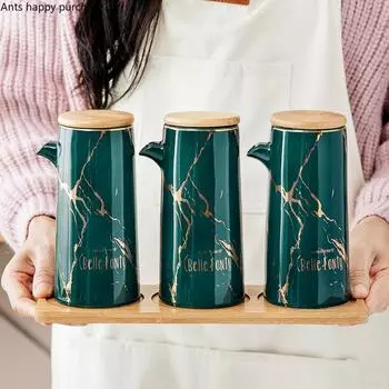 Керамическая банка для масла, банка для специй, коробка для приправ, бутылочки для приправ, кухонный контейнер для специй, горшочек для уксуса, бутылочки для приправ, органайзер для специй