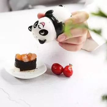 Керамическая банка для приправ «Красная панда», контейнер для хранения соли, перца, кухонная солонка, бутылка для хранения перца, контейнер для соли