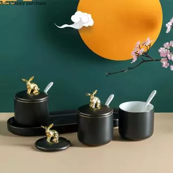 Керамическая банка для приправ Nordic, наборы для приправ, кухонные принадлежности, домашняя коробка для специй, контейнер для специй из трех частей