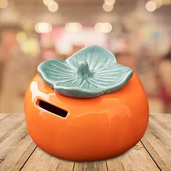 Керамическая банка хурмы Копилка Канистра Украшения Домашний декор Оранжевый нейтральный, Контейнер для хранения