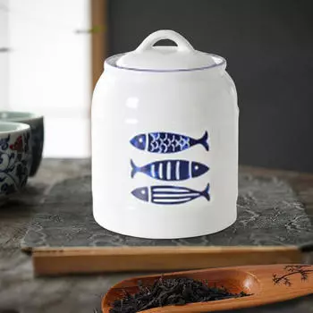 Керамическая банка, кухонные канистры, контейнеры для домашнего хранения кофе и сахара для зерновых закусок Large