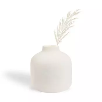Керамическая «Белая круглая цилиндрическая ваза» 5 дюймов — набор из 1 шт. | Декоративная круглая ваза для сухоцветов и пампасной травы Вазы для домашнего декора, новые