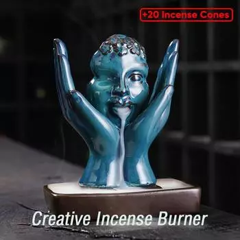 Керамическая благовонная печь Flowback Художественная концепция Декор водопада Благовонная печь Ручная работа Йога благовония