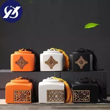 Керамическая большая полая емкость для чая, кофейных зерен, резервуар для хранения конфет, печенья, влагостойкая герметичная банка A