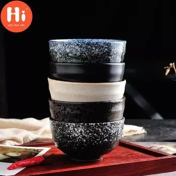 Керамическая бытовая миска для риса в японском стиле, миска для салата, завтрака, супа, креативная миска для суши, лапши, ресторанная кухонная посуда
