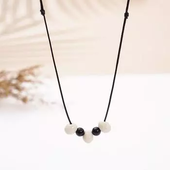 Керамическая цепочка для свитера, аксессуары для одежды в стиле ретро и этнического стиля, геометрическое ожерелье для свитера на осень и зиму