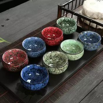Керамическая чаша для чая, трансформация печи, чашка для чая, китайская чашка для кунг-фу, чашки для кофе эспрессо, домашние чашки для послеобеденного чая, 1 шт. 100ml