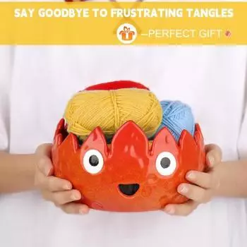 Керамическая чаша для хранения пряжи Yousheng, креативная форма, гладкая поверхность, большой размер, симпатичная керамическая чаша ручной работы из пряжи, чаша для вязания крючком оранжевый