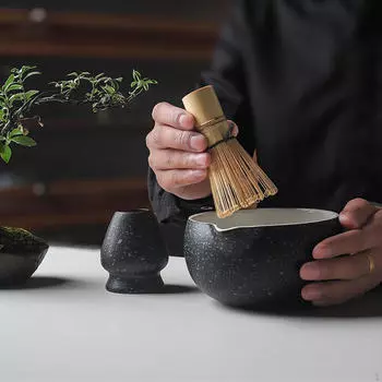 Керамическая чаша для приготовления чая матча Matte Black