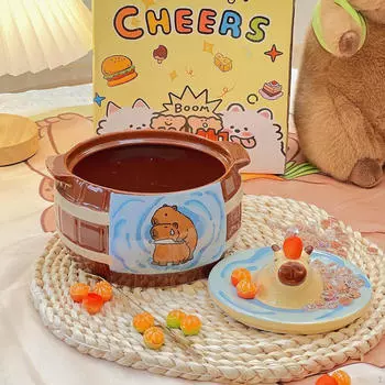 Керамическая чаша для рамэна, многофункциональная микроволновая плита большой емкости для салата для риса