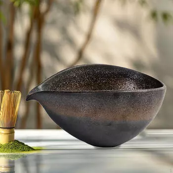 Керамическая чаша для смешивания чая матча, чашка ручной работы для семейного приготовления японского чая Wave pattern