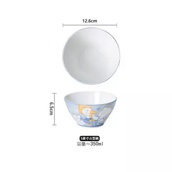 Керамическая чаша с мультяшной уткой, высококачественная посуда, бытовая миска для риса, салатница, подглазурная цветная тарелка для рыбы, форма для выпечки, оптовая продажа