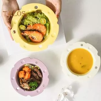 Керамическая чаша в форме сыра, пищевая, большая емкость, термостойкая, многофункциональная, рисовая еда, салат, суп, каша, закуска, десертная сервировочная миска S жёлтый