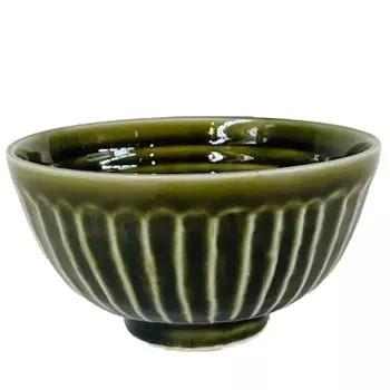 Керамическая чаша Yamaki, диаметр 11,5 x высота 6 см, стильная посуда Mino, можно использовать в микроволновой печи и мыть в посудомоечной машине, сделано в Японии, Shinogi (Оливково-зеленый, 1 шт.)