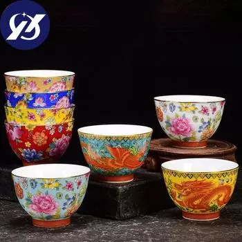 Керамическая чашка для чая Бутиковая чаша для чая Фарфоровый чайный сервиз ручной работы Чашка Посуда для напитков 100 мл A