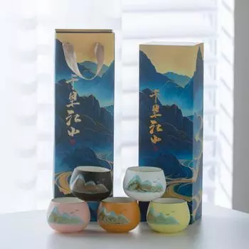 Керамическая чашка для чая «Master Tea Cup» в стиле «Китайский чайный сервиз в стиле кунг-фу» в подарок друзьям в подарочной коробке