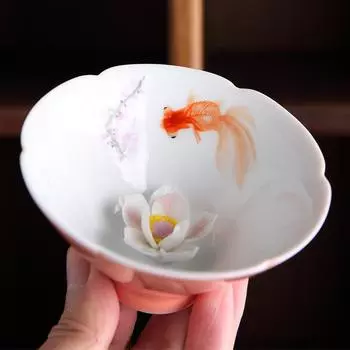 Керамическая чашка для чая в виде цветка ручной работы, розовая женская чашка для чая, домашний чайный сервиз в стиле кунг-фу, шляпы-ведра, чашки 10.5x5.5cm 140ML
