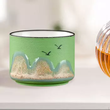 Керамическая чашка для кофе, классическая чашка ручной работы для чая мате, фарфоровый чайный сервиз для капучино, латте Straight cup зелёный