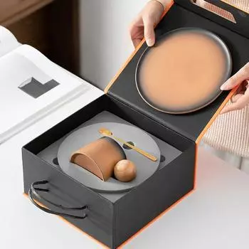 Керамическая чашка для кофе, тарелка, ложка, набор для домашнего чая, изысканная подарочная коробка, кружки для офиса 200ml