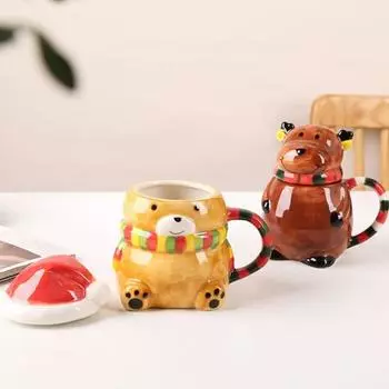 Керамическая чашка для молока, милая новогодняя елка на Хэллоуин, многоразовая кружка для напитков, многофункциональная кружка для кофе, чая, горячего шоколада для праздников и особых случаев