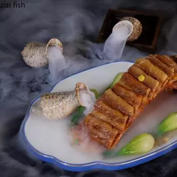 Керамическая чашка для сухого льда Conch Посуда для сашими Аксессуары для копчения Поддон для сухого льда Посуда для ресторана Чаша для сухого льда Обеденная тарелка