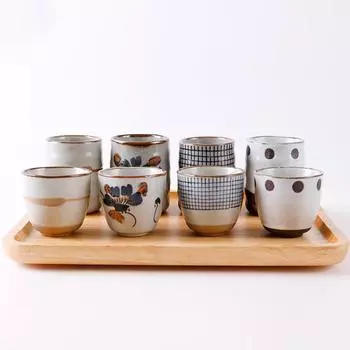 Керамическая чашка для супа в японском стиле, грубая керамика, ручная роспись, решетчатый узор, чайные чашки, креативные ретро чашки для вина, офисная посуда
