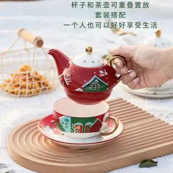 Керамическая чашка и диск из рождественской серии Ins, специальный позолоченный чайный сервиз, рождественский подарок