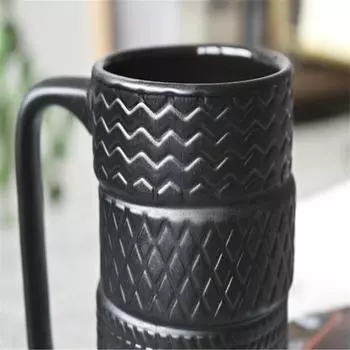 Керамическая чашка из шин, креативная кружка для воды, кружка чёрный