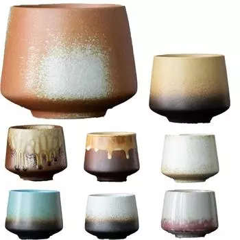 Керамическая чашка, японская винтажная грубая керамика, для питья, приготовления чая, вокруг плиты, кофейная чашка, подарки для дома, офиса 101-200ml