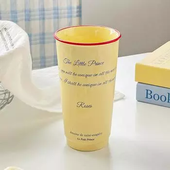 Керамическая чашка с буквой, подходящая, большая вместимость, офисная чашка для воды, высококлассная, простая, кружка для завтрака, молока About 580ml