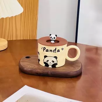 Керамическая чашка с цветной подглазурной росписью, чашка-цветок, нишевая, с ложкой, керамическая кружка, чашка для девочек, высокая ценность, подарок 390ML