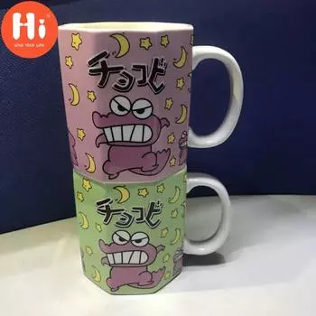 Керамическая чашка с героями мультфильмов, чашка для воды, студенческая чашка, кружка, японский карандаш Шин-тян, динамический Супермен, милый подарок на день рождения