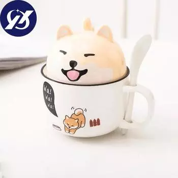 Керамическая чашка с крышкой, ложка, милая кофейная кружка большой емкости, индивидуальная творческая тенденция, чашка для пары, мужская и женская студенческая подарочная чашка