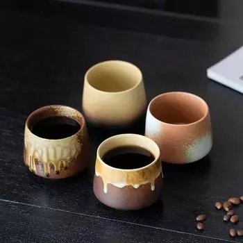 Керамическая чашка Винтажная грубая керамика Кофейная чашка Фарфоровая персональная одинарная керамика Чайные чашки Посуда для напитков Винная кружка Водные кружки Подарочные 200ML