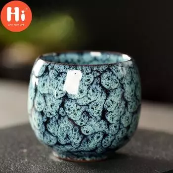 Керамическая чашка в японском стиле, домашняя кофейная кружка, китайская чашка для обжига, фарфоровая маленькая чайная чашка в стиле ретро, офисная посуда