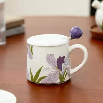 Керамическая чашка Yingwei Flower, кружка высокой ценности, офисная кофейная чашка, ретро-нишевая чашка для питья воды, парная домашняя чашка 300ml