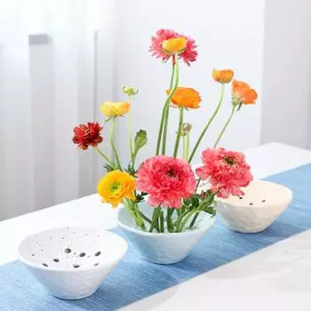 Керамическая цветочная лягушка ваза японская икебана держатель для цветочной композиции настольный цветочный горшок для домашнего офиса свадебных фестивалей зелёный