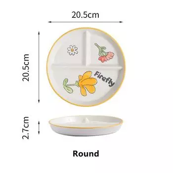 Керамическая детская тарелка для завтрака, разделенная тарелка для десерта и закусок, блюдо для сбалансированного питания, разделитель для еды, поднос для закусок