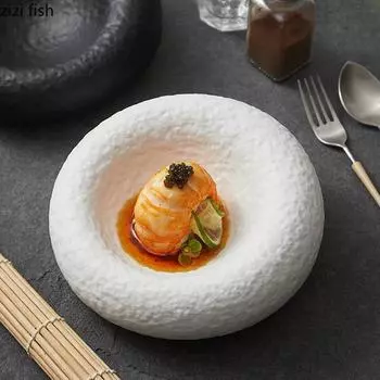 Керамическая двухслойная обеденная тарелка Наклонные десертные тарелки Тарелка для холодных блюд Суповые тарелки Фруктовая чаша Салатница Поднос для закусок