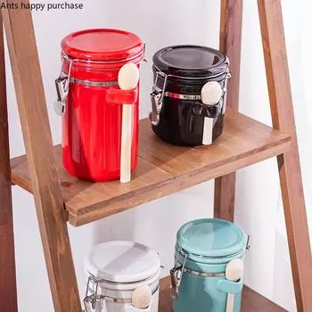 Керамическая емкость для хранения, герметичная банка с крышкой, банка для конфет, контейнер для хранения продуктов, декоративные аксессуары, коробка-органайзер