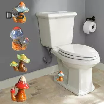 Керамическая фигурка гриба, водостойкий болт для унитаза, винт, декоративная крышка, домашний отель, ванная комната, сад, бонсай, пейзажное украшение A