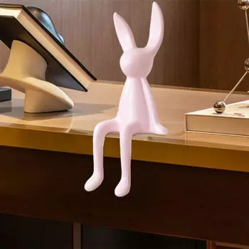 Керамическая фигурка сидящего кролика, украшение, абстрактная скульптура животного, декоративное украшение для книжной полки Small