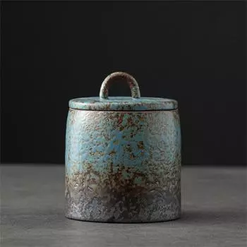Керамическая герметичная банка для чая, маленькая коробка для чая, переносная банка для хранения чая, контейнер для конфет, контейнер для еды, органайзер для чая, декоративная банка 350ml синий