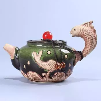 Керамическая глазурь Керамический чайник Красный художественный агат Чайник для заваривания чая пуэр Чайники Гайвань Кофейная посуда Чайная посуда Чайная посуда Набор чайной посуды