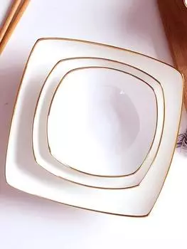 Керамическая глубокая суповая тарелка квадратная европейская глубокая квадратная тарелка сервировочное блюдо